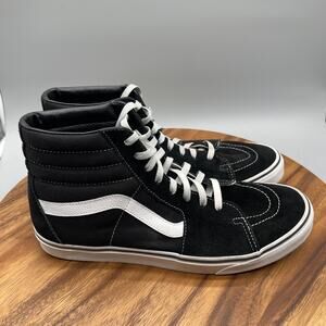 Vans Sk8-Hi Shoes Mens Size 12 Black Suede Comfort Casual Skateboarding Sneakers